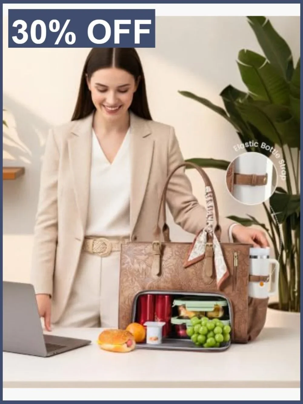 Work Tote with Lunch Compartment fits 17.3